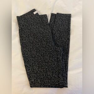 LOFT Black and Charcoal Leopard-Print Leggings NWOT
